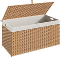 HOOBRO Storage Basket with Lid, 52.8 Gallon Wicker Basket, Handwoven Blanket by HOOBRO