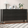 Dresser for Bedroom with 9 Drawers, Wooden TV Stand, Closet Clothes Organizer by ROMMAK