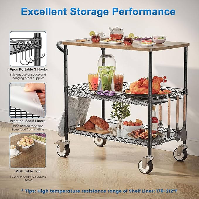 Leteuke Rolling Kitchen Carts - Image 6