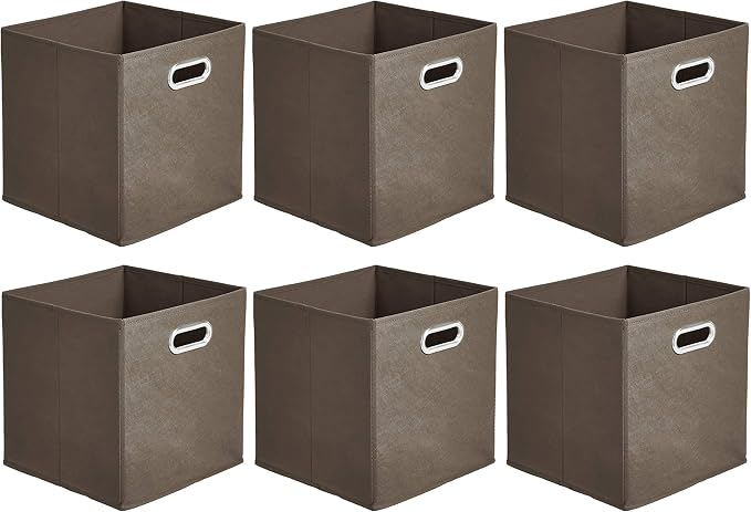 Amazon Basics Collapsible Cube Storage Organizer Bins, 10.5 x 10.5 x 11 inches by AmazonBasics