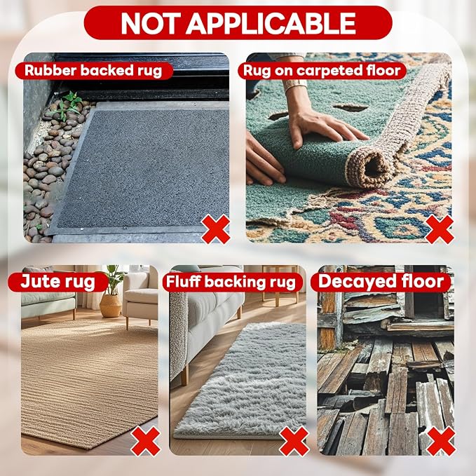 Rug Non Slip Grippers, Reusable Rug Tape Pads - Image 7