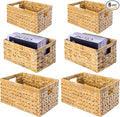 Set of 6 Wicker Storage Basket, Water Hyacinth Storage Baskets, Wicker Storage by M4DECOR