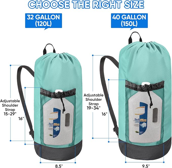 BALEINE 150L Laundry Bag Backpack, 900D Oxford Fabric Large Travel Laundry Bags - Image 2