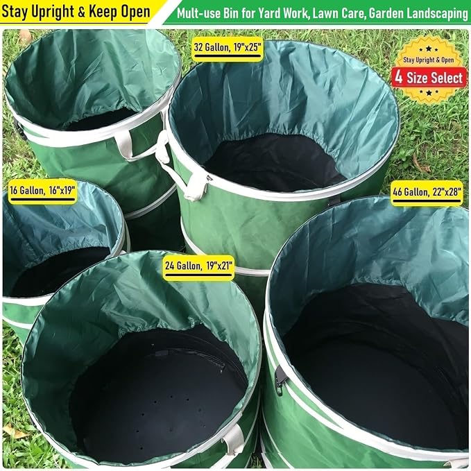 2-Pack 24 Gallon Collapsible Trash Can Solid Bottom - Image 7