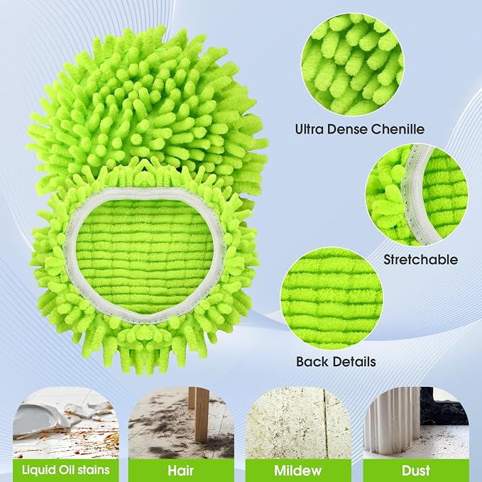 4 Pcs Spin Mop Heads Replacements & 1 Base Set - Image 5