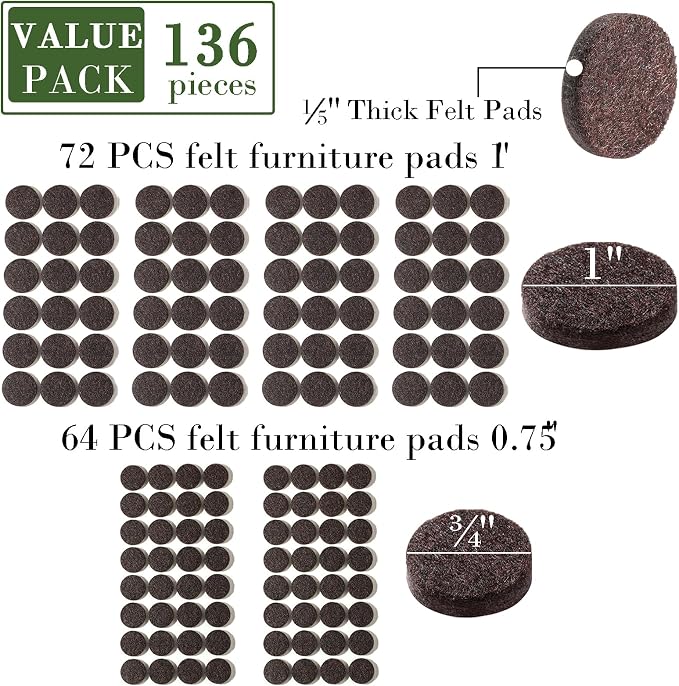 Fursafe&Q Felt Furniture Pads, Furniture Felt Pads - Image 3