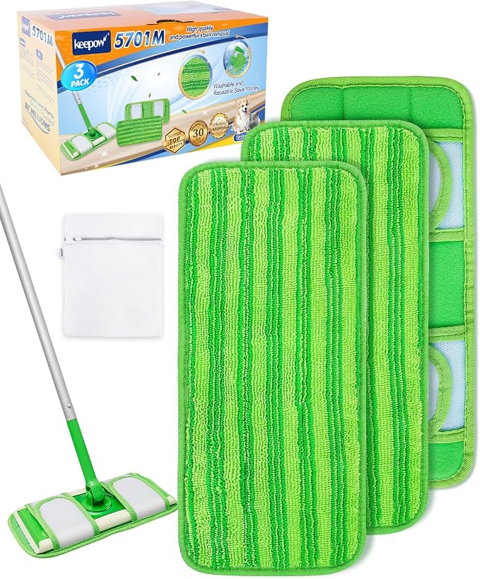 Keepow Reusable Mop Pads Refills Compatible by KEEPOW