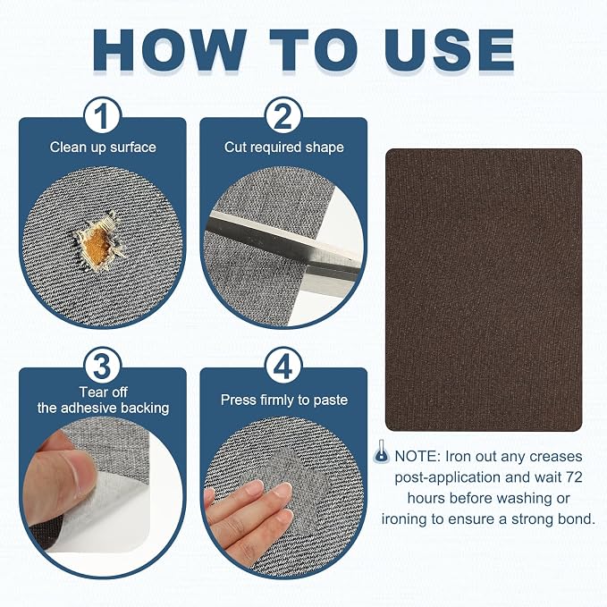 PATIKIL 8x11 Inch Linen Repair Patches, Dark Brown - Image 4