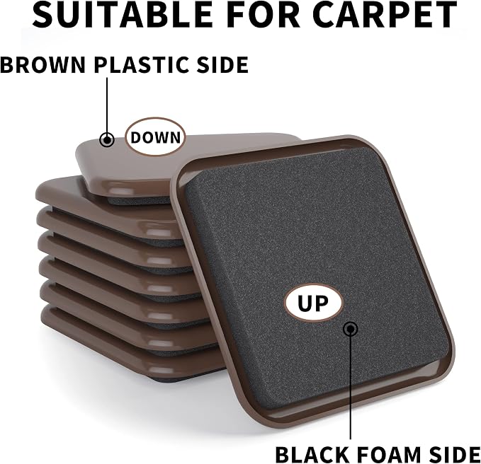 Yelanon Square Furniture Sliders – 20 PCS 2.5" Floor Protectors - Image 3