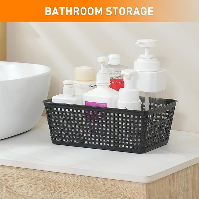 Plastic Storage Baskets With Lid, Storage Bins - Image 9