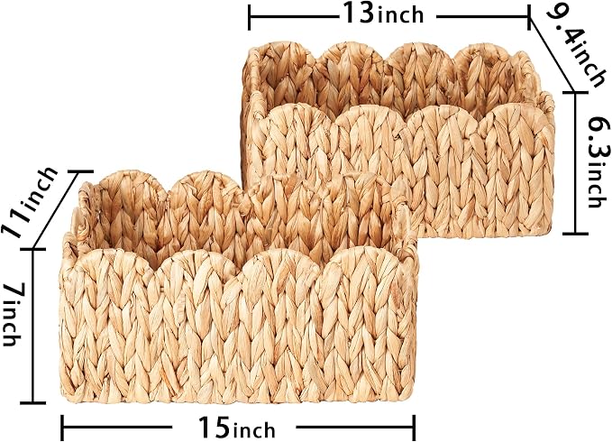 Scalloped Basket Wicker & Rattan Storage Basket - Image 5