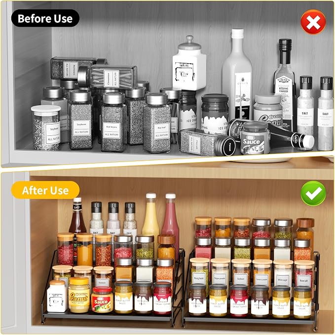 RCHYFEED Spice Rack Organizer for Cabinet Pantry, 4 Tier Spice Rack Countertop - Image 2
