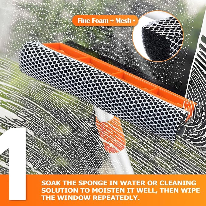 Squeegee for Window | 2-in-1 Window Cleaner Sponge and Soft Rubber Strip - Image 4
