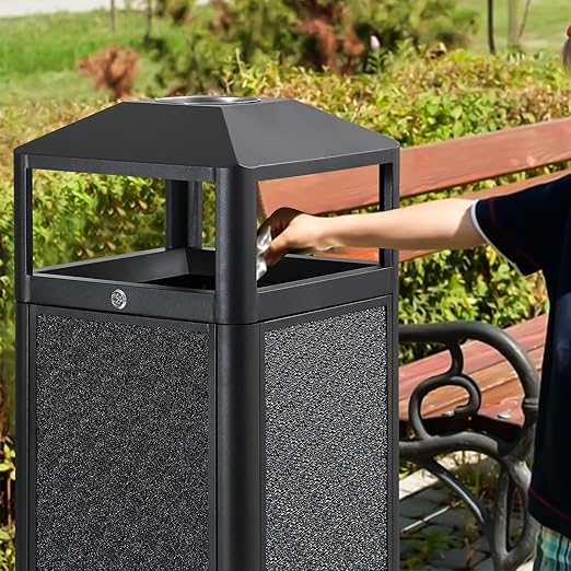 Square Waste Container with Dome Lid | Commercial Outdoor Garbage and Trash - Image 6