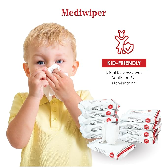 Mediwiper 20 Count Alcohol-Free Sanitizing Wipes Disinfecting Large Unscented - Image 5