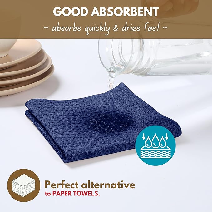 Native Fab Waffle Kitchen Towels 4 Pack - Image 5