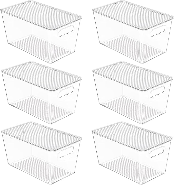 Vtopmart 6 Pack Clear Stackable Storage Bins by Vtopmart