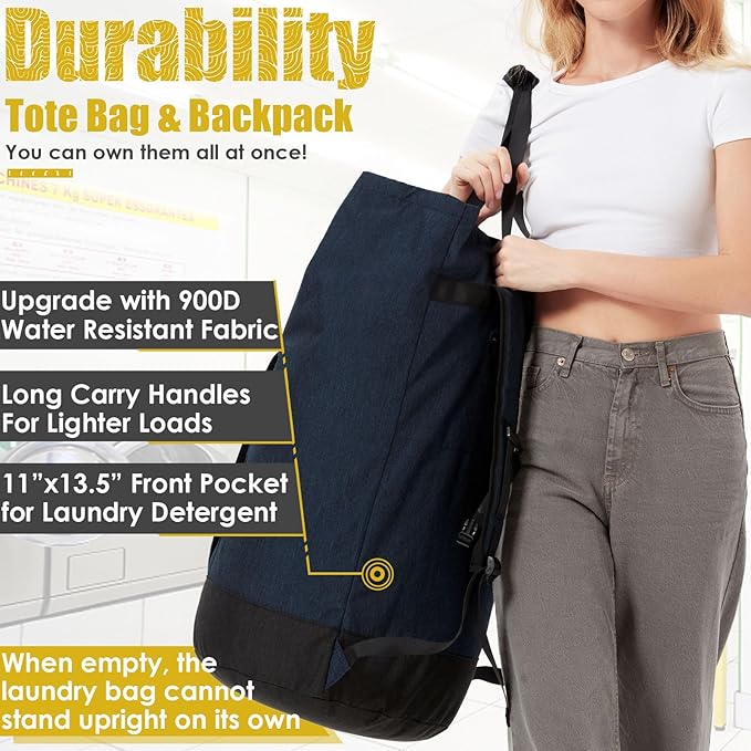 Laundry Bag for College, 115L Laundry Backpack Extra Large Heavy Duty, College - Image 2