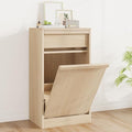 Tilt Out Trash Cabinet, Natural Wood Hidden Garbage Can Cabinet by Unknown