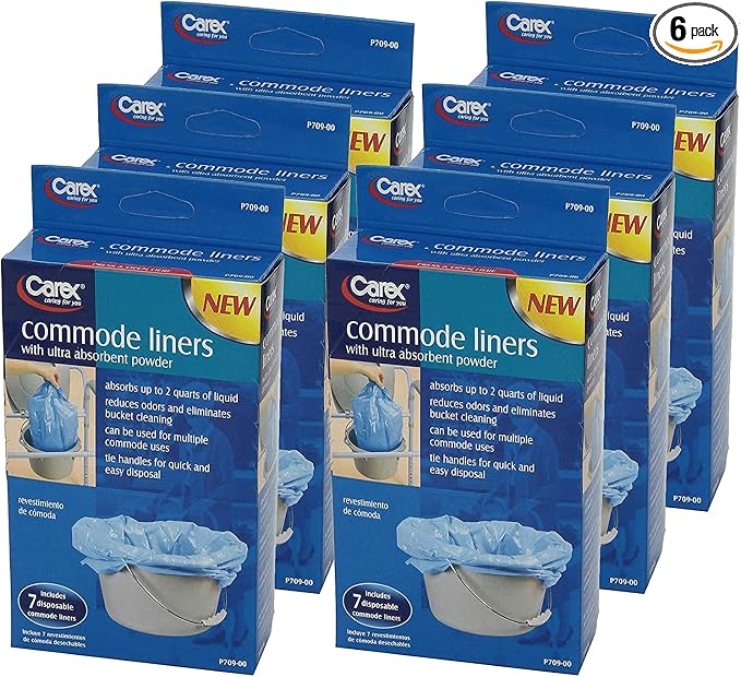 Carex Commode Liners, Toilet Seat Cover, Fits Most Commodes, Toilet Liners and by Carex
