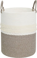 danpinera 79 L Large Laundry Basket, Tall Woven Cotton Storage Hamper by danpinera