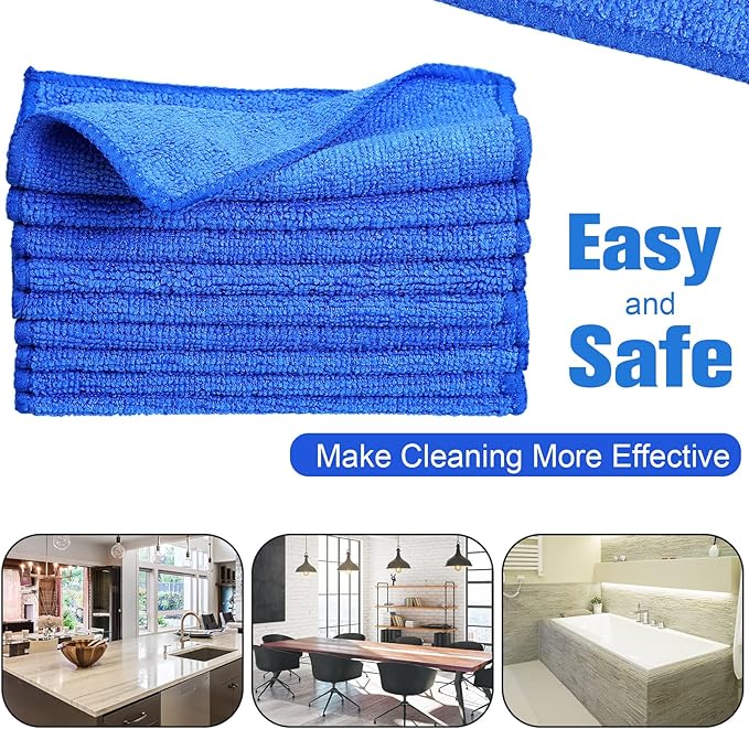 Tanlade Microfiber Cleaning Cloth 6"x6" Cleaning Rags Reasonable Kitchen Towels - Image 5