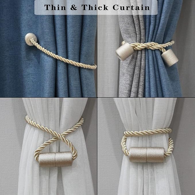 4 Pack Strong Magnetic Curtain Tiebacks Outdoor Elegant Decorative Tie Backs - Image 5