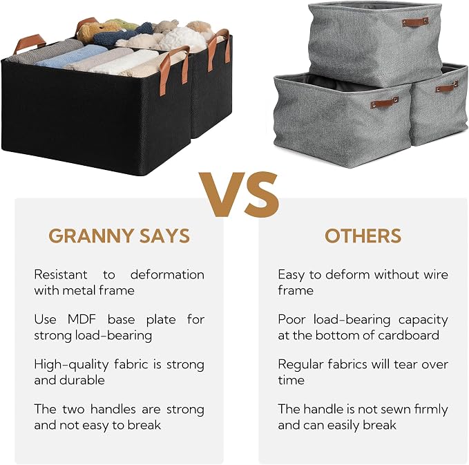 GRANNY SAYS Storage Baskets for Shelves, Closet Organizer Bins, Clothes Storage - Image 4
