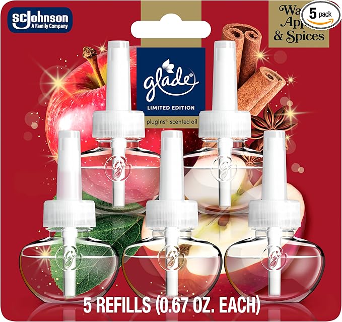 Glade PlugIns Refills Air Freshener, Warm Apple & Spices, Scented and Essential by Glade
