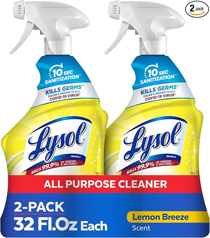 Lysol All Purpose Cleaner Spray, Kitchen & Bathroom Cleaner, Lemon Breeze Scent by Lysol