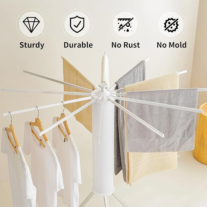 JOOM Tripod Clothes Drying Rack, Garment Rack Portable and Foldable Space - Image 7