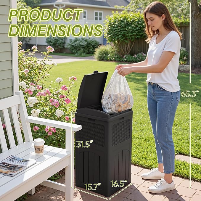Greesum 33 Gallon Outdoor Trash Can - Image 2
