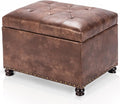 Joveco Leather Storage Ottoman, Foot Rest Stool by Joveco