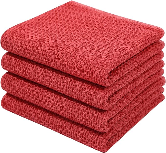 Homaxy 100% Cotton Waffle Weave Kitchen Dish Towels, Ultra Soft Absorbent Quick by Homaxy