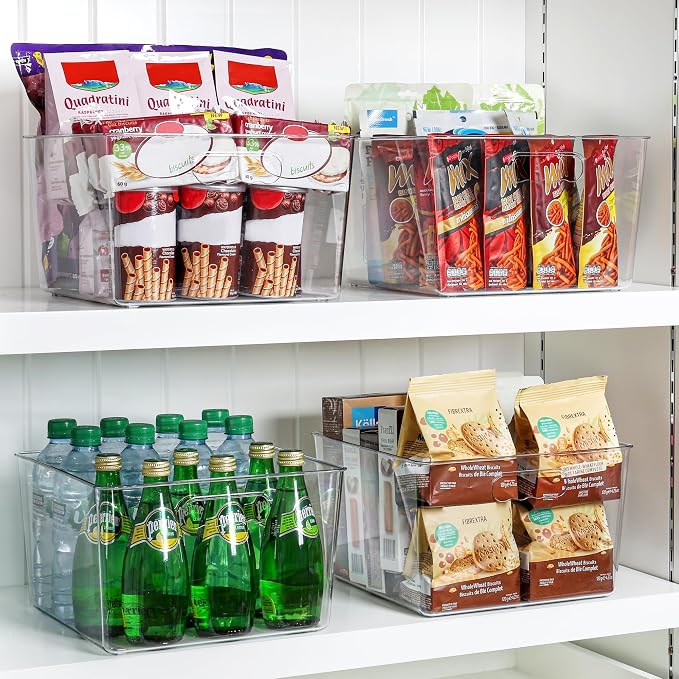 Vtopmart 6 Pack Extra Large Clear Plastic Storage Bins, 11x11 Cube Acrylic - Image 7
