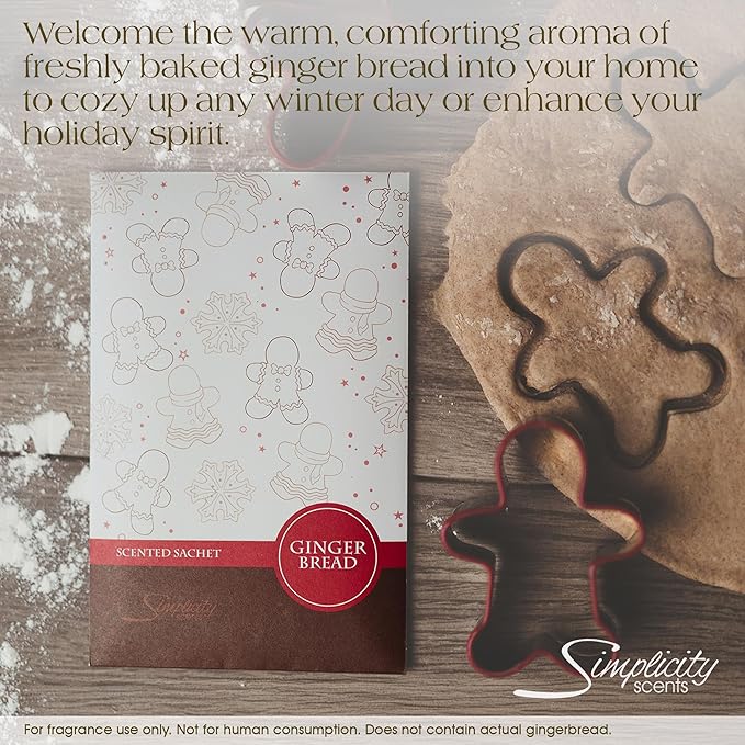 Simplicity Scents Gingerbread Scented Sachets Pack of 6, Fall & Winter - Image 4