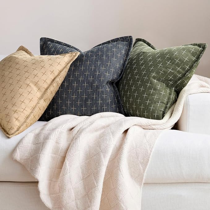 ZWJD Pillow Covers 16x16 Set of 2 Soft Polyester Textured Pillow Covers - Image 4