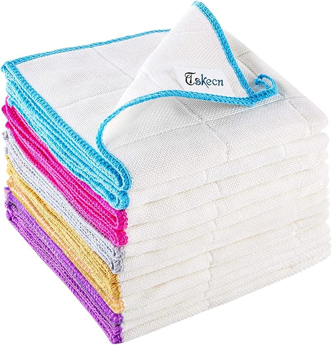 10-Piece Kitchen Dish Cloths Set, Reusable and Highly Absorbent Dishcloth Towels by TSKECN