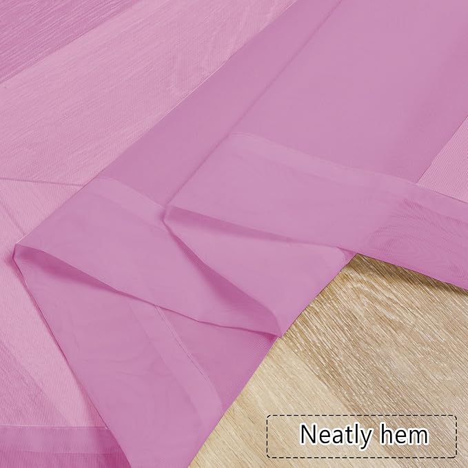 Chyhomenyc Pink Sheer Curtains 78 Inches Long 2 Panels Set - Image 5