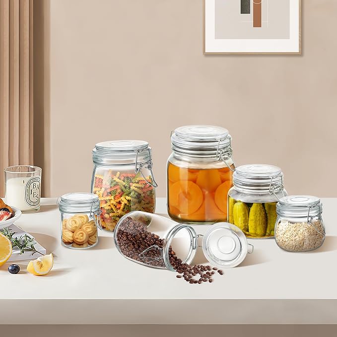 Glass Food Storage Jars with Airtight Lids 25 oz Round 4 Pack Kitchen Storage - Image 6