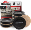 Felt Furniture Sliders for Hardwood Floors X-PROTECTOR 8 PCS 3 ½” by X-Protector
