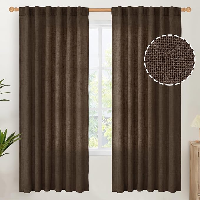 YoungsTex Dark Brown Linen Curtains by YoungsTex