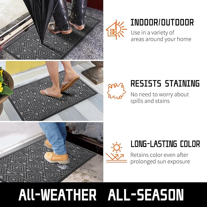 Yimobra Modern Geometric Welcome Doormat, 47 x 32 Inch, Waterproof, Non Slip - Image 7