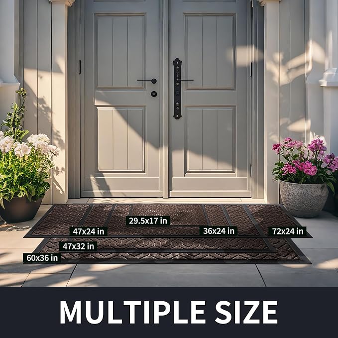 Yimobra Large Door Mat Outside Entrance 47x32, Waterproof Heavy Duty Outdoor - Image 2
