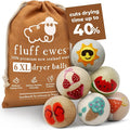 Fluff Ewes Wool Dryer Balls 6 Pack Premium New Zealand Wool Laundry Balls by HustleBlush