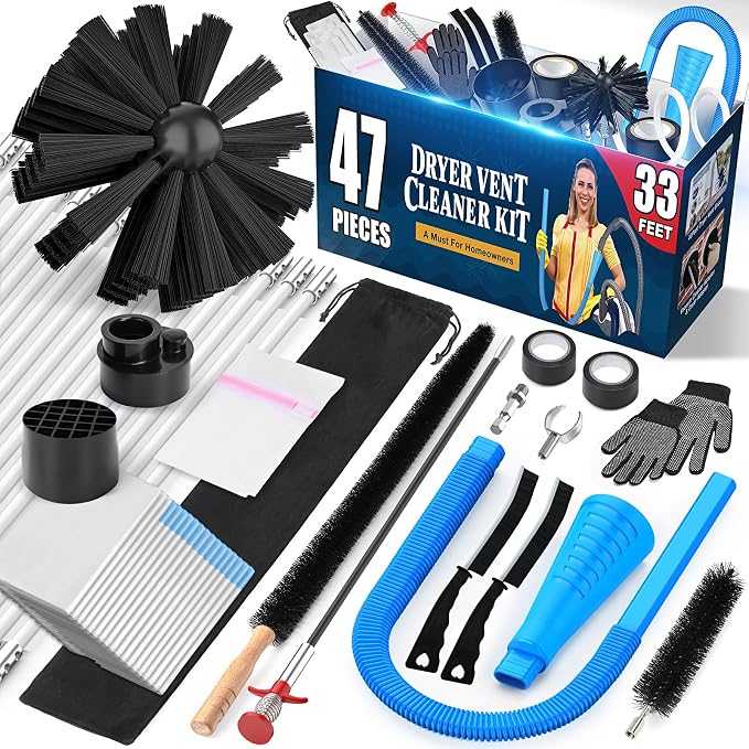 Sealegend 47-Pieces 33-Feet Dryer Vent Cleaner Kit, Dryer Cleaning Tools by Sealegend