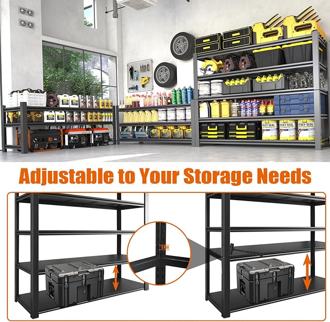 60" W Garage Shelving Heavy Duty Metal Shelving 3000LBS Storage Shelves - Image 4