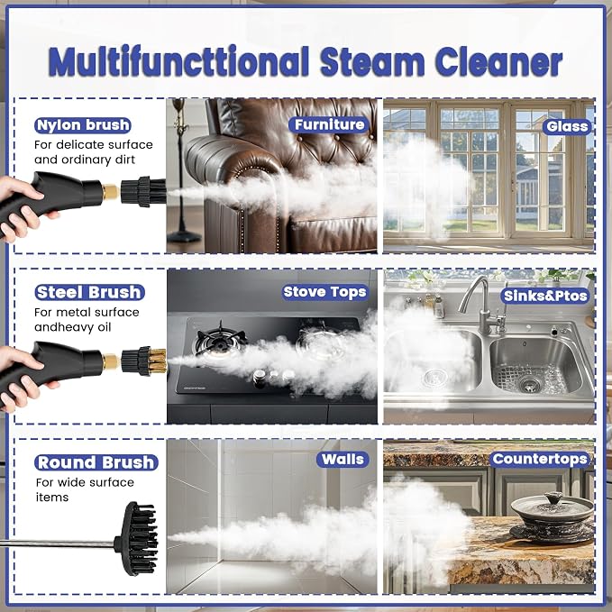 2500W Handheld Steam Cleaner, Portable Car Steamer - Image 4