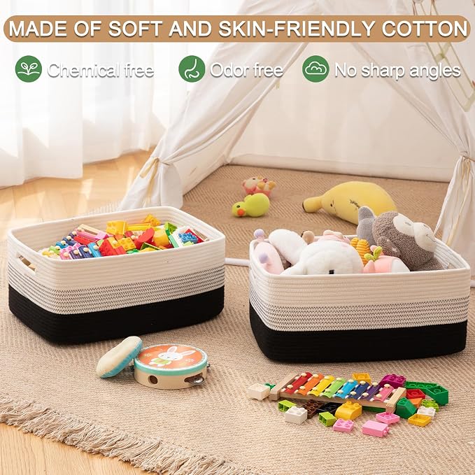 Large Storage Basket for Organizing, Woven Rope Basket for Shelves, Closet - Image 5