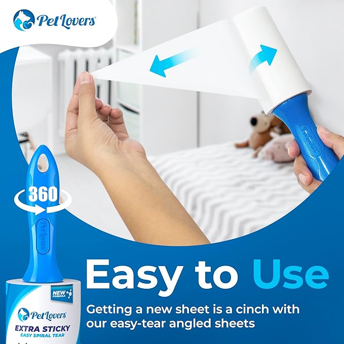 PetLovers Extra Sticky Lint Roller Bulk Value Set 3 Rollers 7 Refills 1 - Image 5